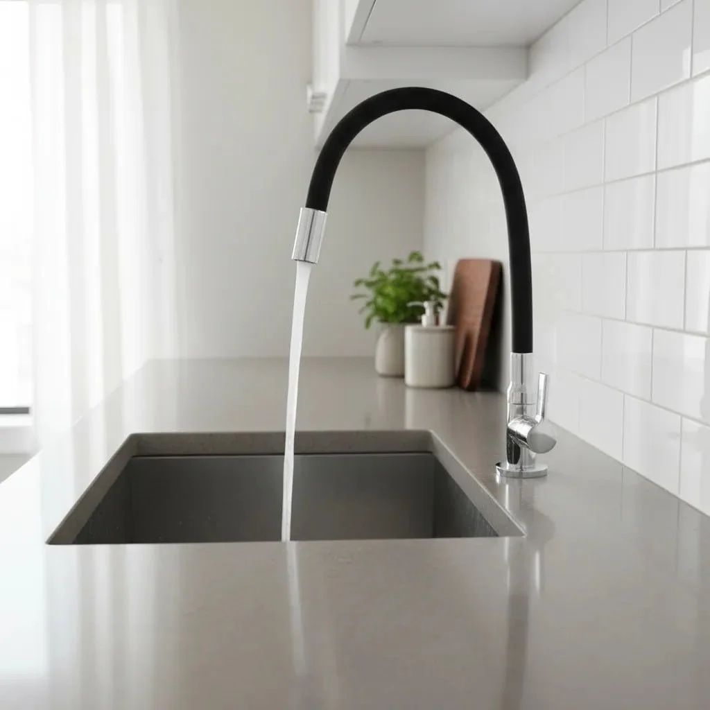Torneira Tubo Flexível Bancada Cozinha Color Preta Luxo Cor Preto Alpha Hidrometais Torneira C65