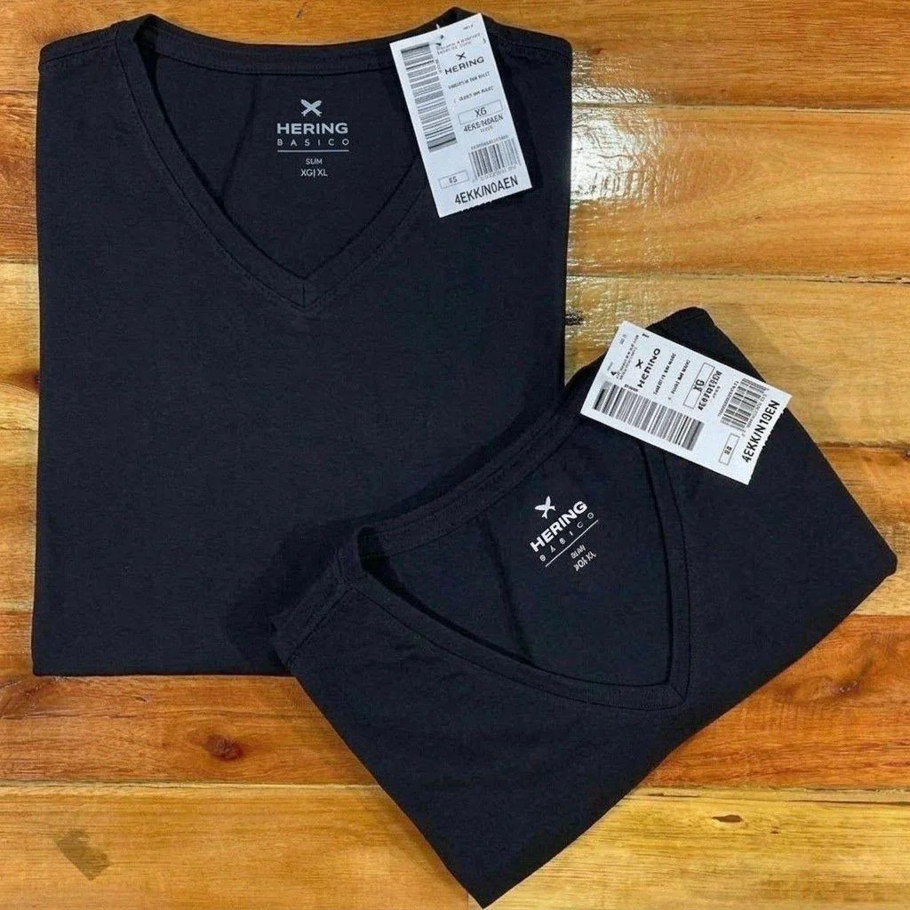 Kit 3 Camisetas Hering gola V