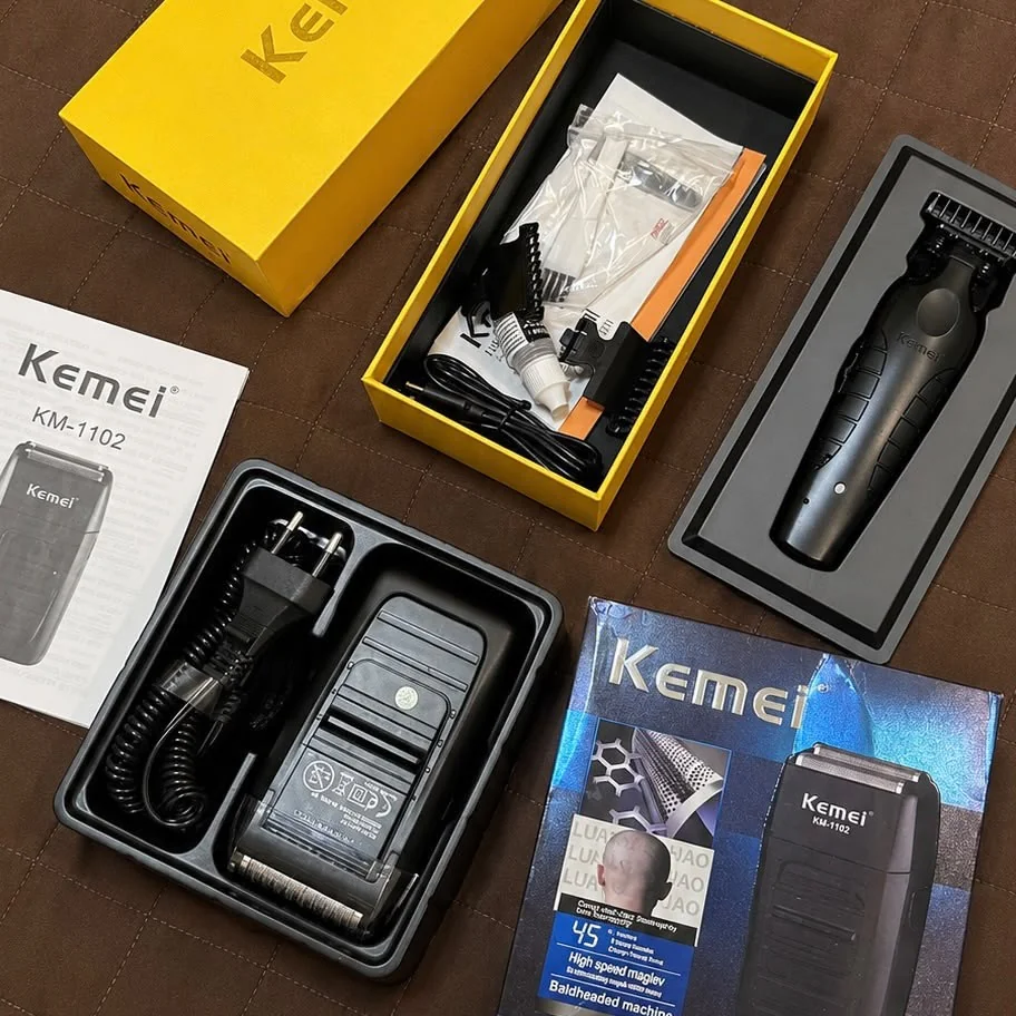Kit Kemei Máquina De Corte E Acabamento Bivolt 5v
