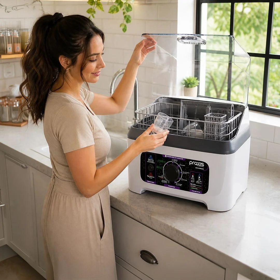 Lava Louças Portátil Praxis 8 Programas 3l Capacidade Cor Branco 127v