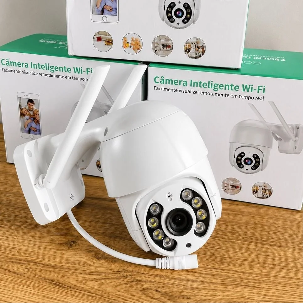Câmera Ip A8 App Icsee Infravermelho Prova D'água Externa Wifi Hd Cor Branco