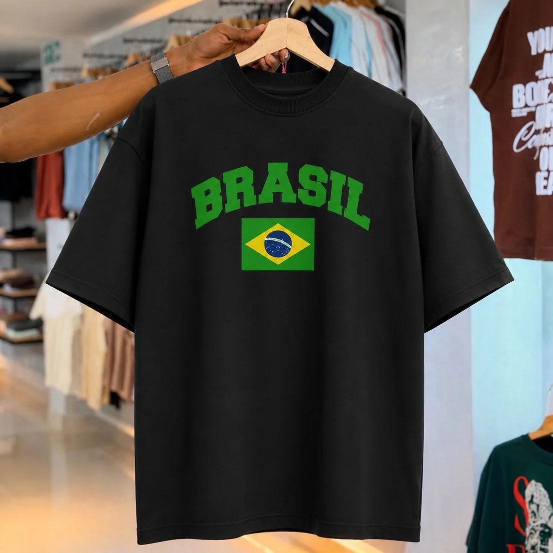Camiseta Oversized Brasil Futebol Copaa Unissex (4 cores)