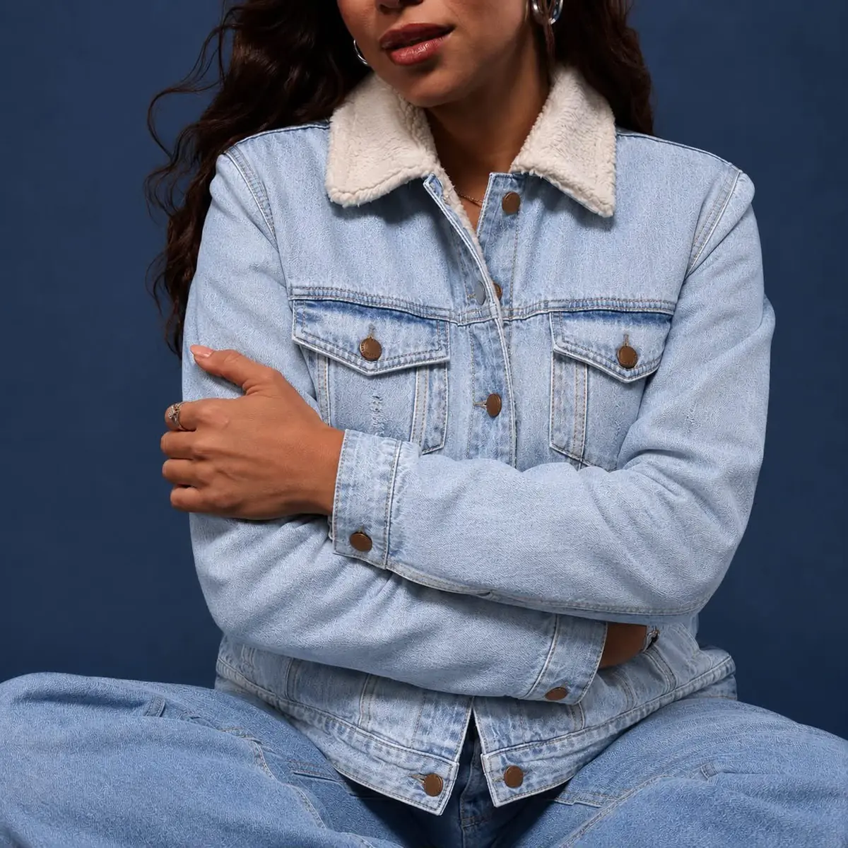 Jaqueta Teddy Jeans Pelinho