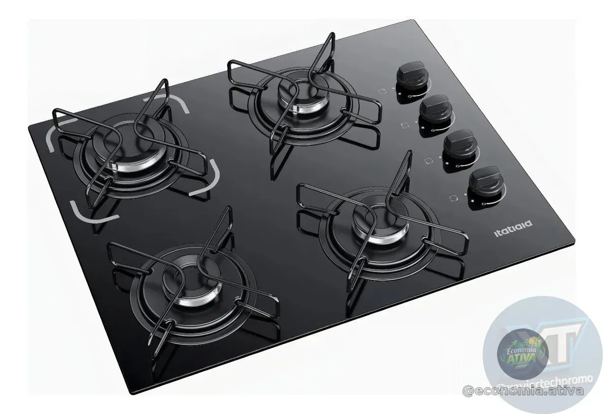 🚨 Cooktop Itatiaia Essencial 4 Bocas cor Preto
