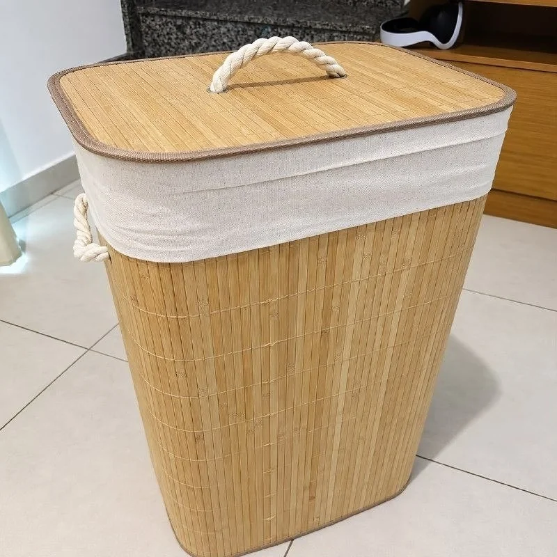 Cesto De Roupas De Bambu 70L Yikasa