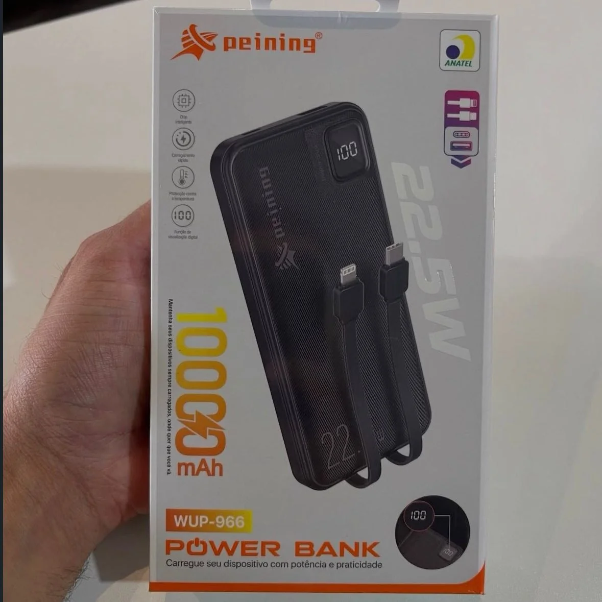 Power Bank 10000mah Turbo 22.5w Carregador Portátil