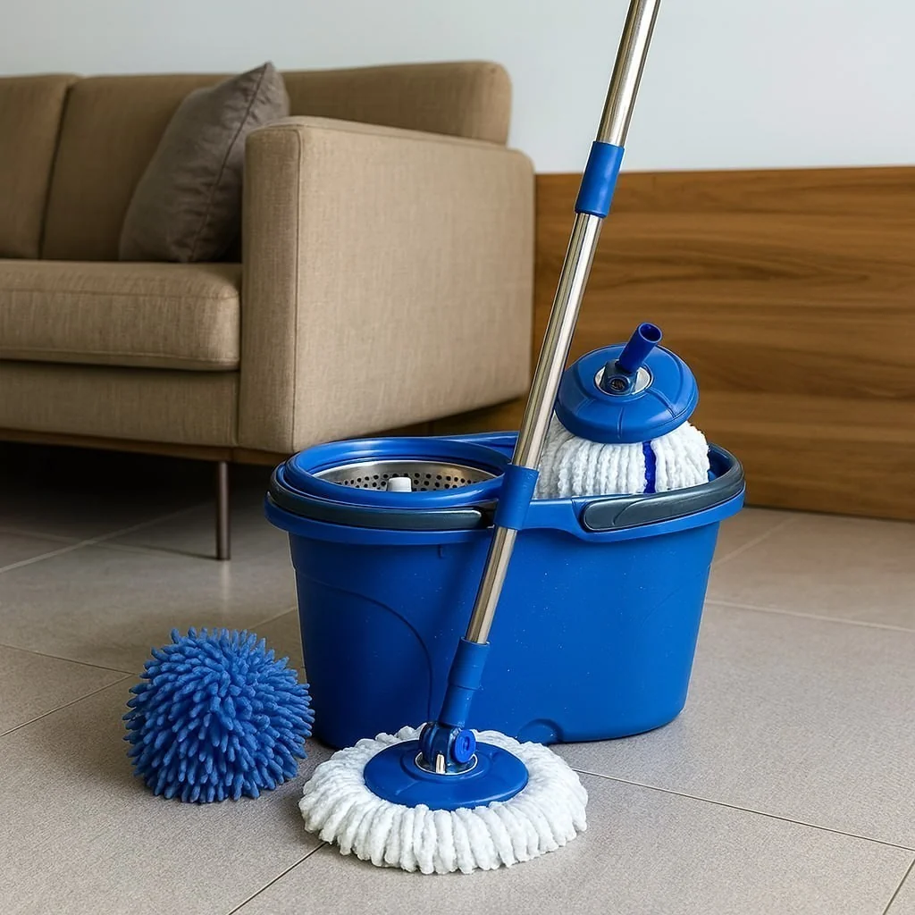 Mop Perfect Pro 360 Giratório Balde Inox 16l Microfibra Azul
