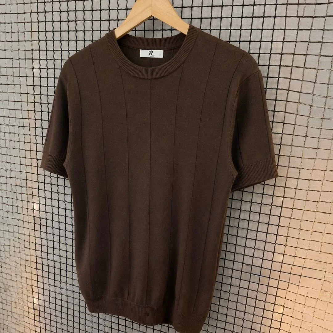 Camiseta Social Modal Tricô Canelada