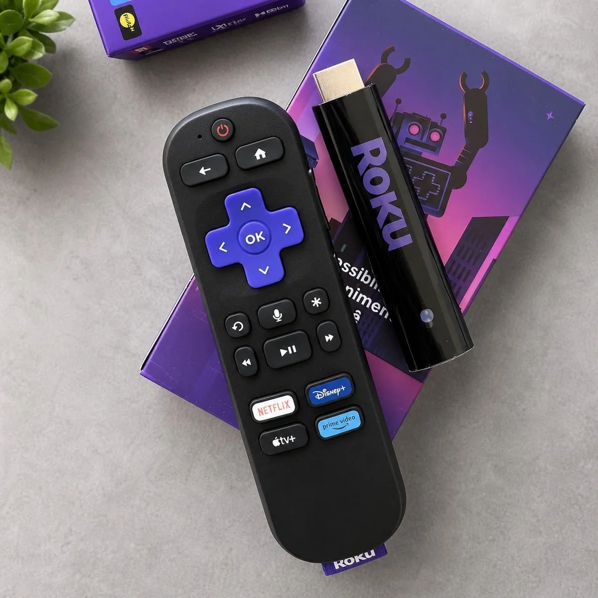 Roku Streaming Stick 2025 Para Tv Hd/fhd Controle Por Voz Preto De Voz
