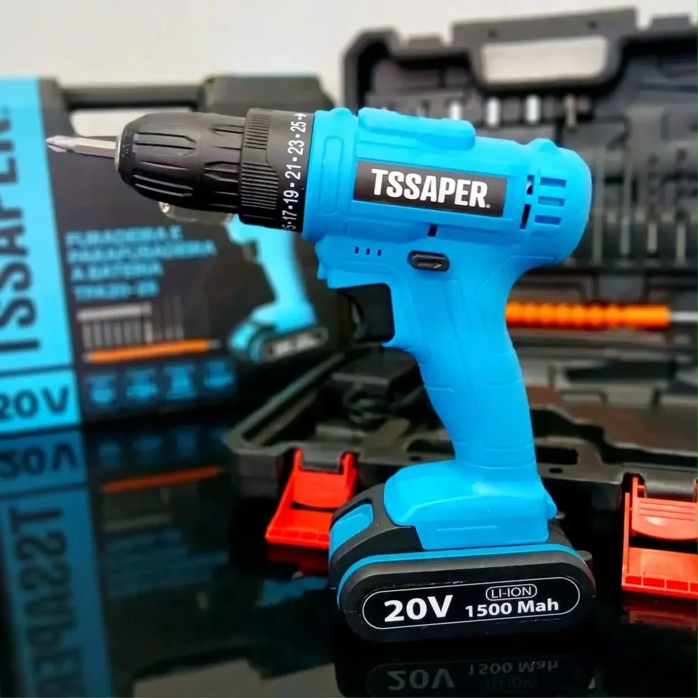 Furadeira E Parafusadeira 3/8 Com Bateria Tssaper