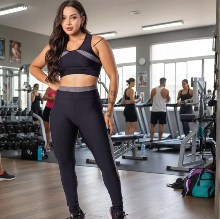 Kit Conjunto Fitness Feminino Roupa Academia Legging Regata