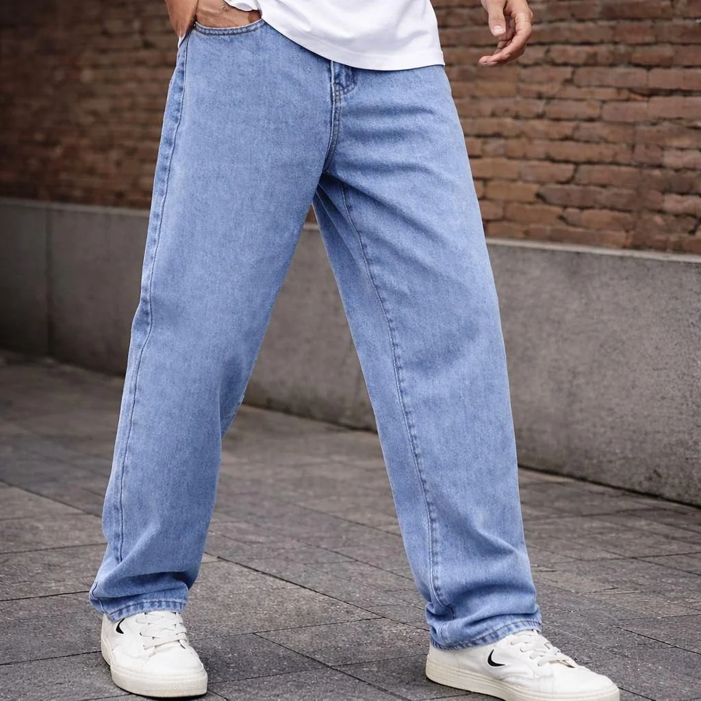 Calça Jeans Balão Masculina Baggy Bag Reta Larga