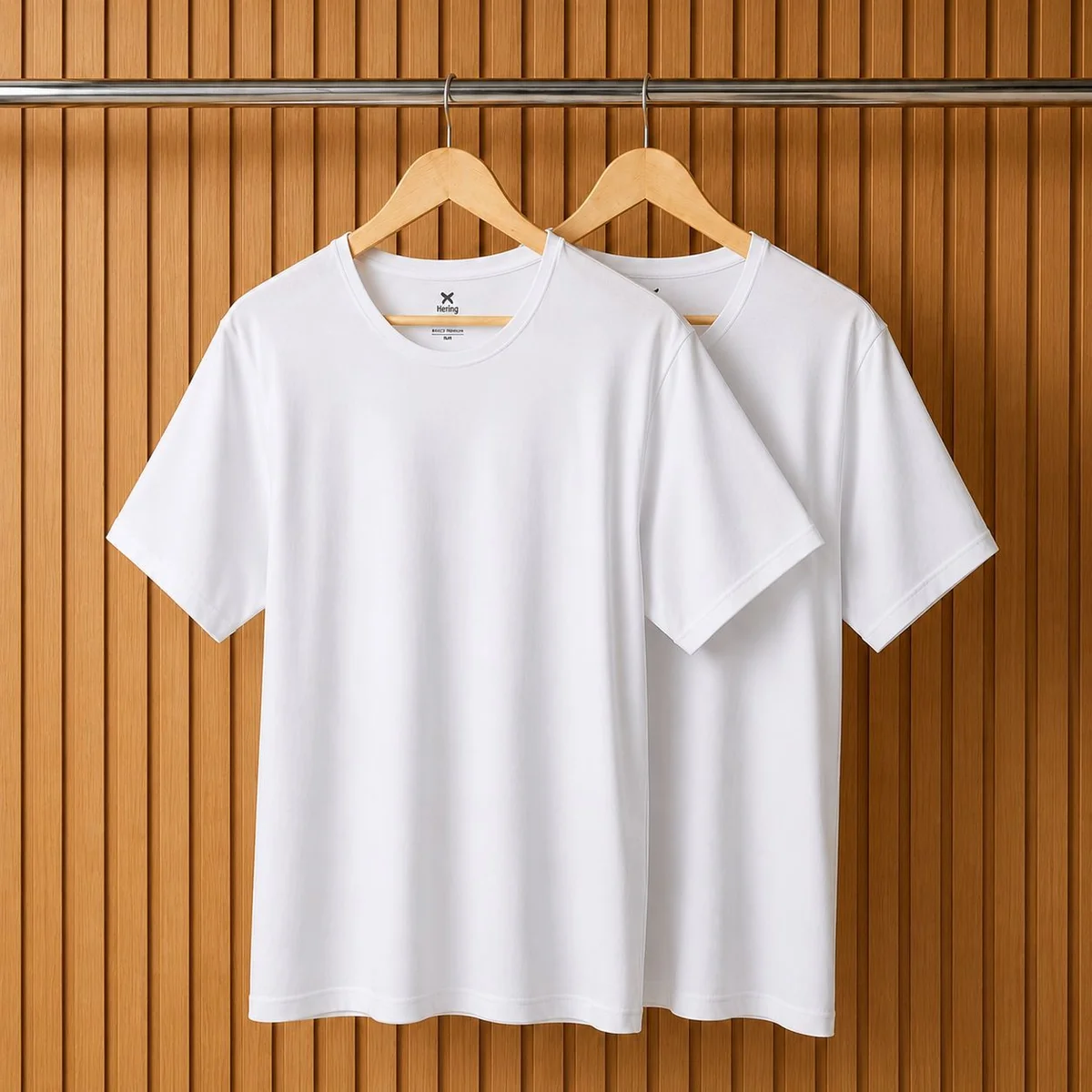 Kit Com 2 Camisetas Masculinas Básicas Relaxed Hering Adulto