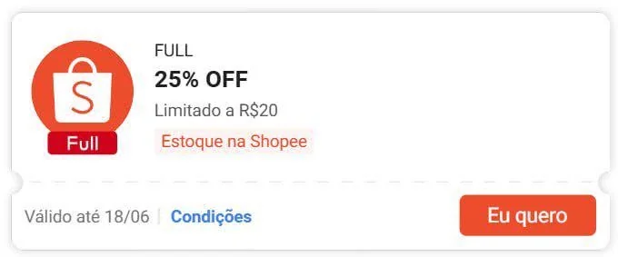 Cupom renovado Shopee
