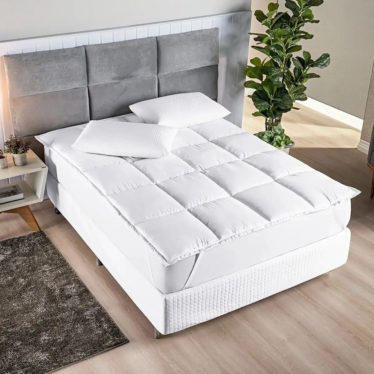 Pillow Top Protetor Colchão Casal 400 Fios
