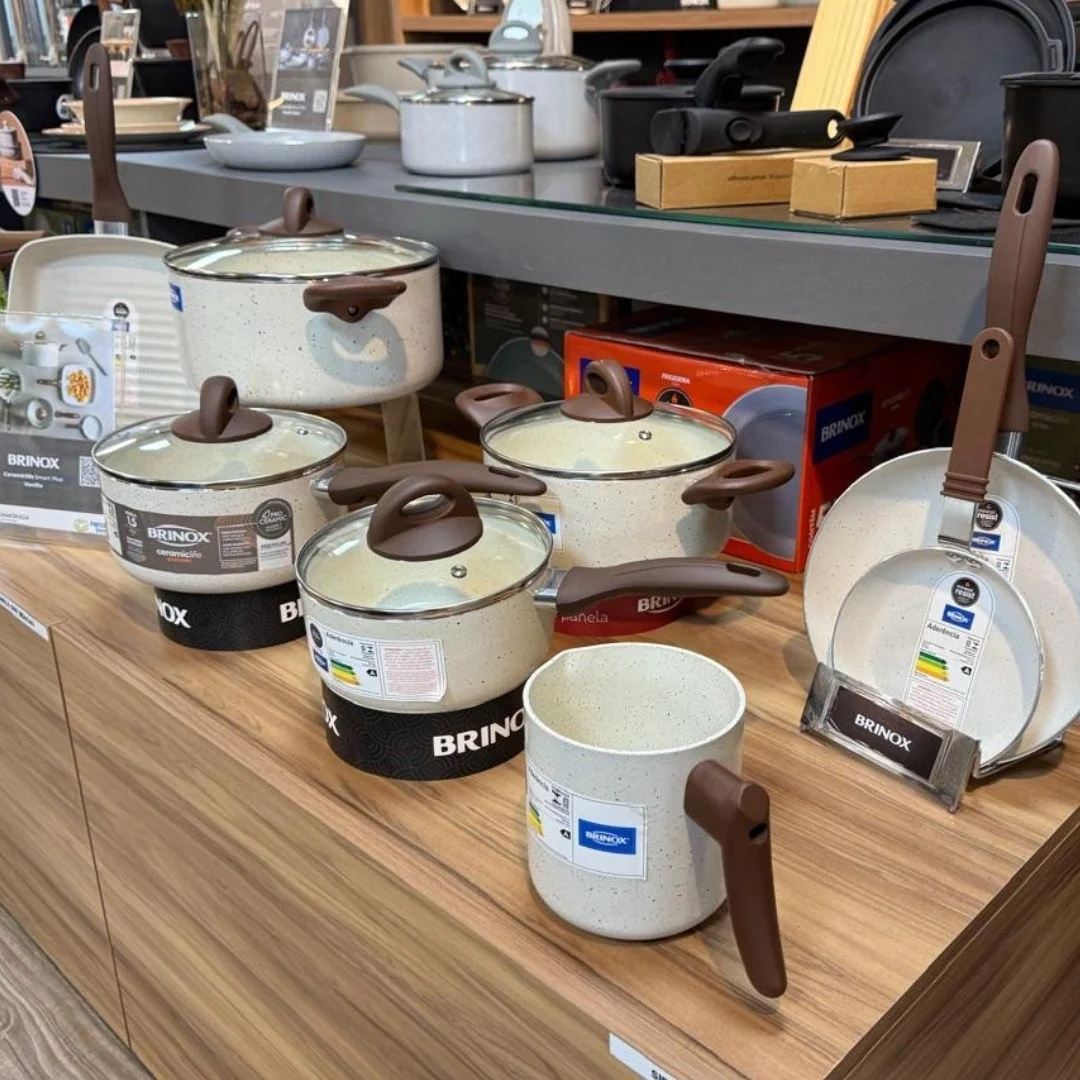 Conj De Panelas 8 Peças Ceramic Life Smart Plus Vanilla - Brinox