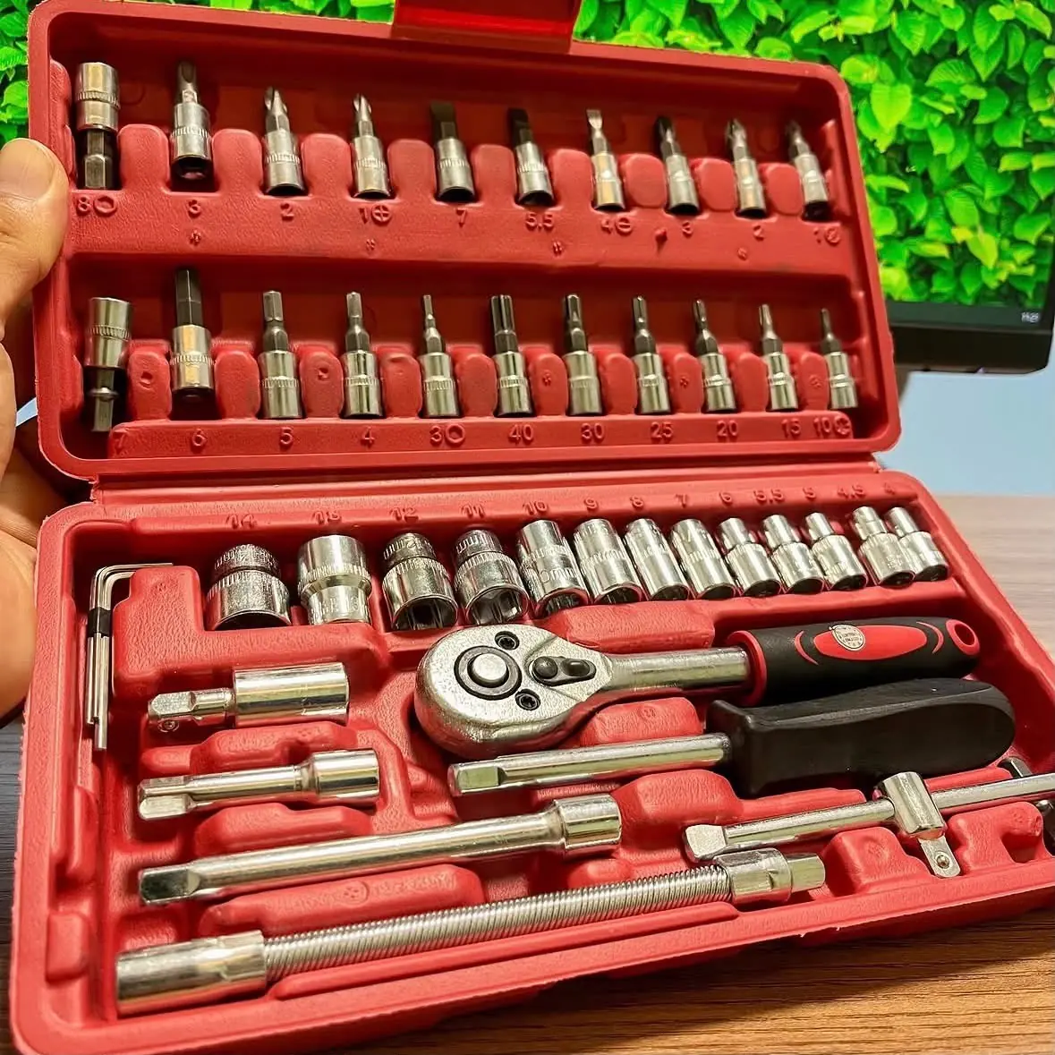 Kit Chaves Ferramentas Jogo Fenda Philips Catraca Soquete Allen 46 Peças