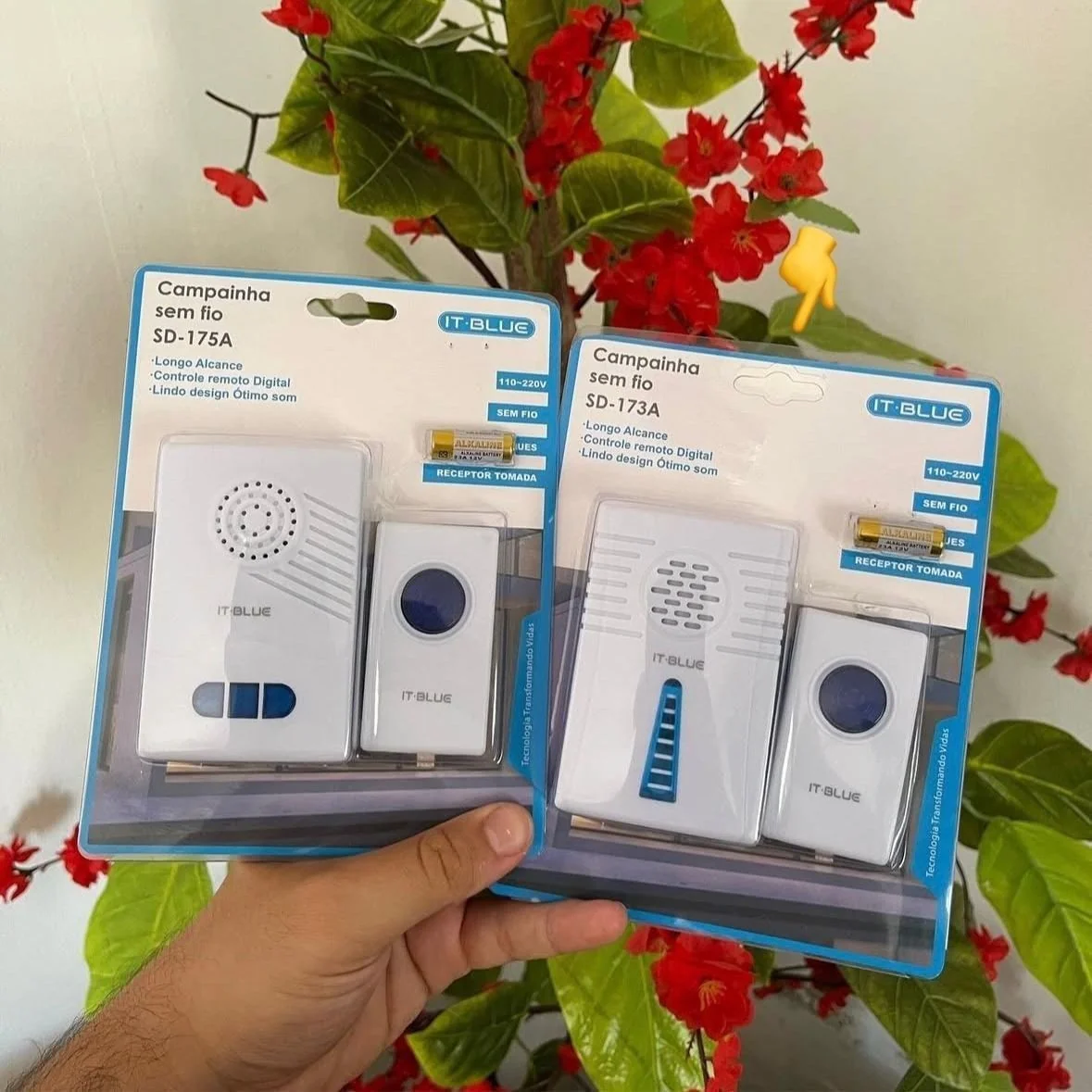 Campainha Sem Fio Residencial Wireless De Longo Alcance Wifi Branco 127/220v