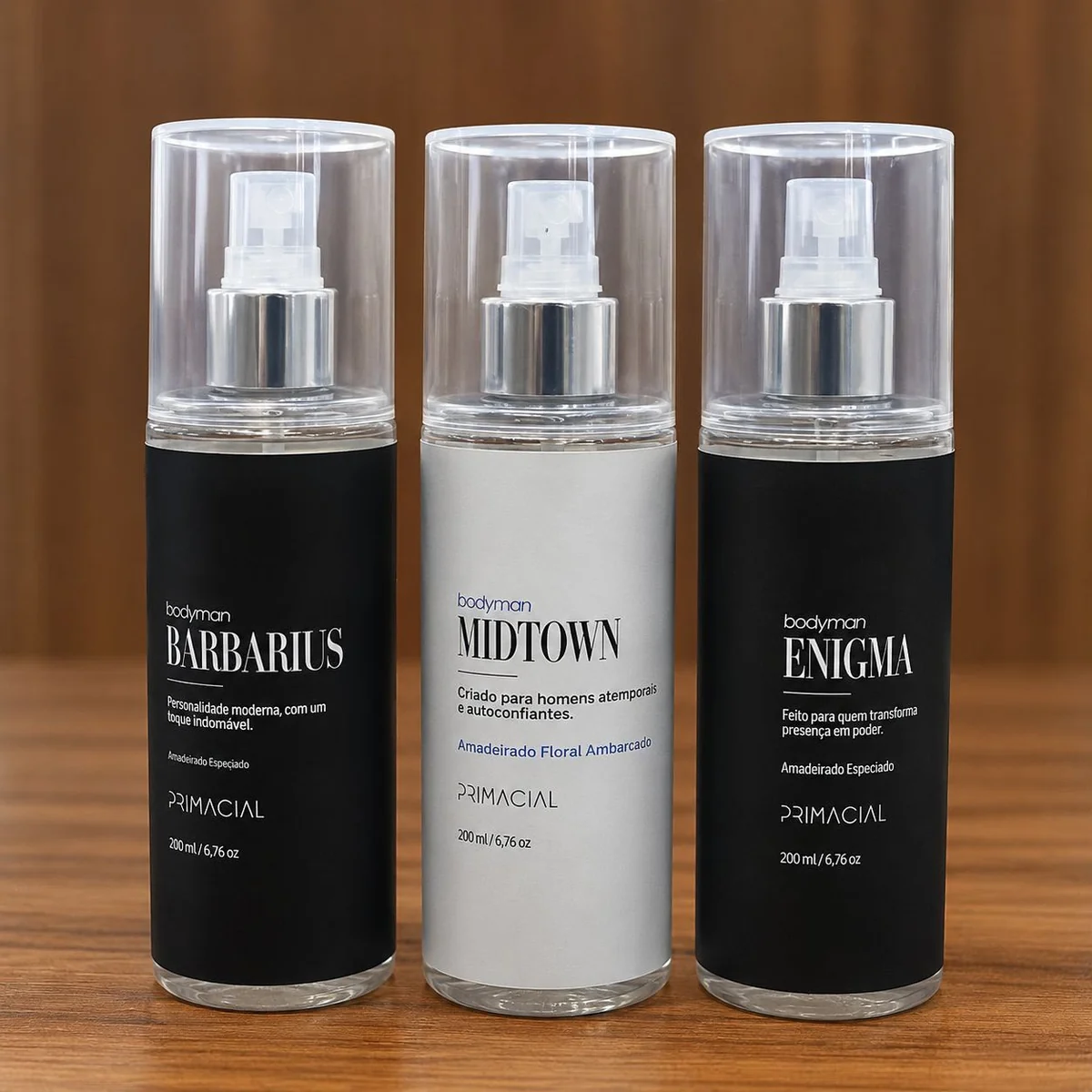 Kit Body Splash Masculino Barbarius + Enigma + Midtown 200ml