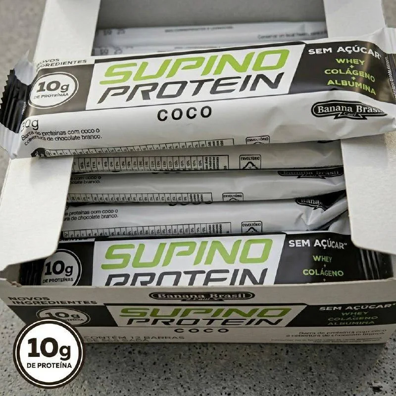 Barra De Proteína Supino Protein Coco - 12 Unidades