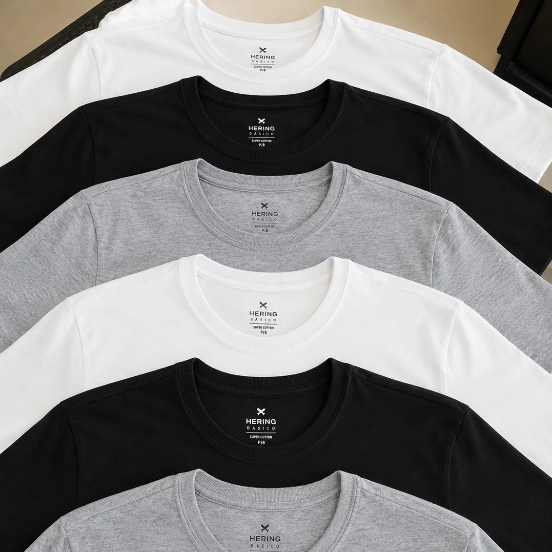 Kit Camiseta Hering Slim Masculina 5 Peças