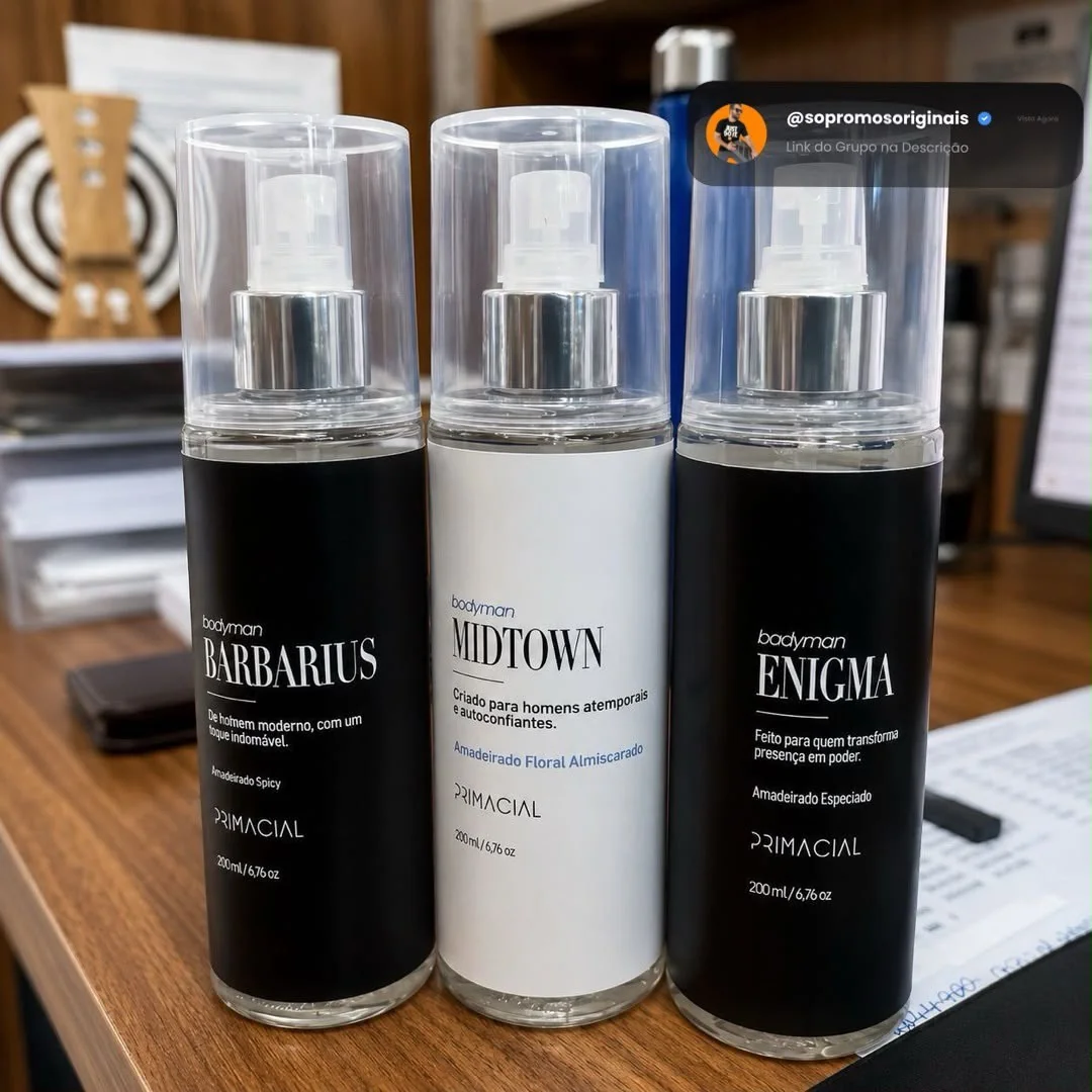 Kit Body Splash Masculino Barbarius + Enigma + Midtown 200ml