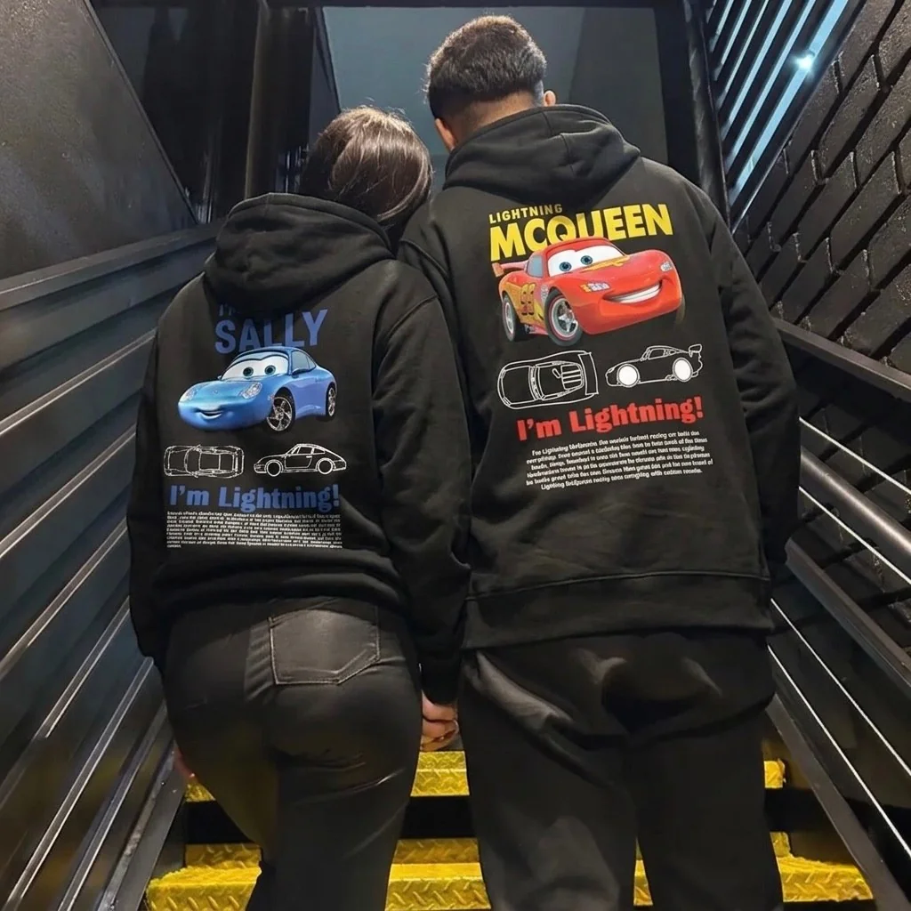 Kit Casal Blusa De Frio Moletom Canguru Sally E Mcqueen Car