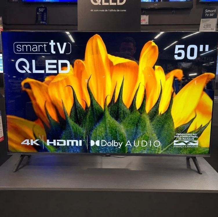 Smart TV HQ QLED 50 Polegadas HQ-QLED50SM 4K Wi-Fi Bluetooth, Dolby Audio, Apps, Netflix, YouTube e Prime Video, 3 HDMI