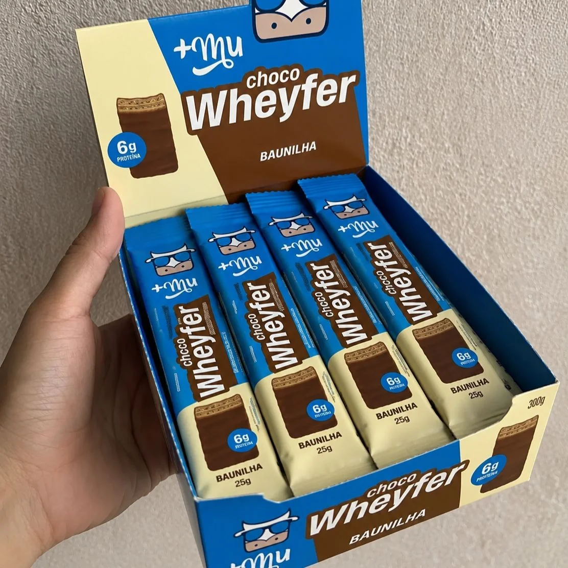 +mu Chocowheyfer Baunilha 6g Proteína- Display 12 Un