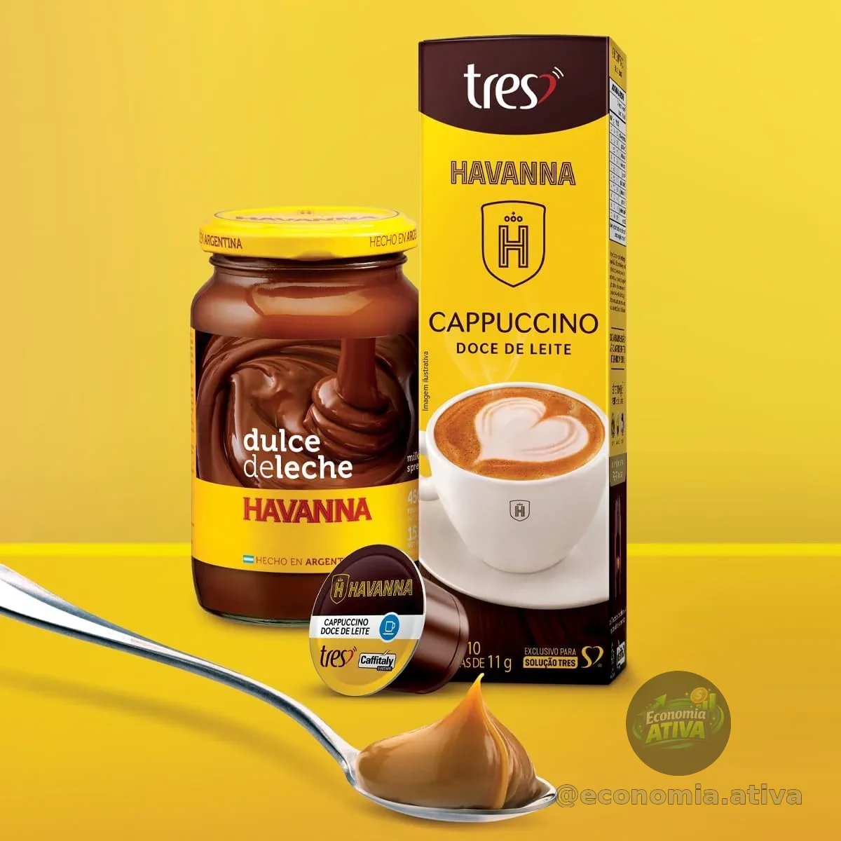 Capsula de Cappuccino Doce De Leite TRES 3 Corações 10 unidades