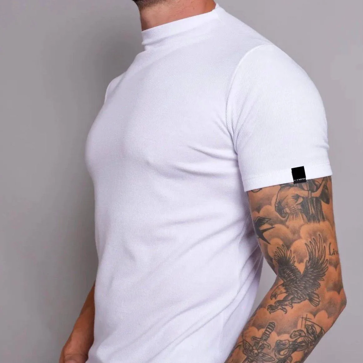 Camisa Canelada Meia Gola Alta Slim