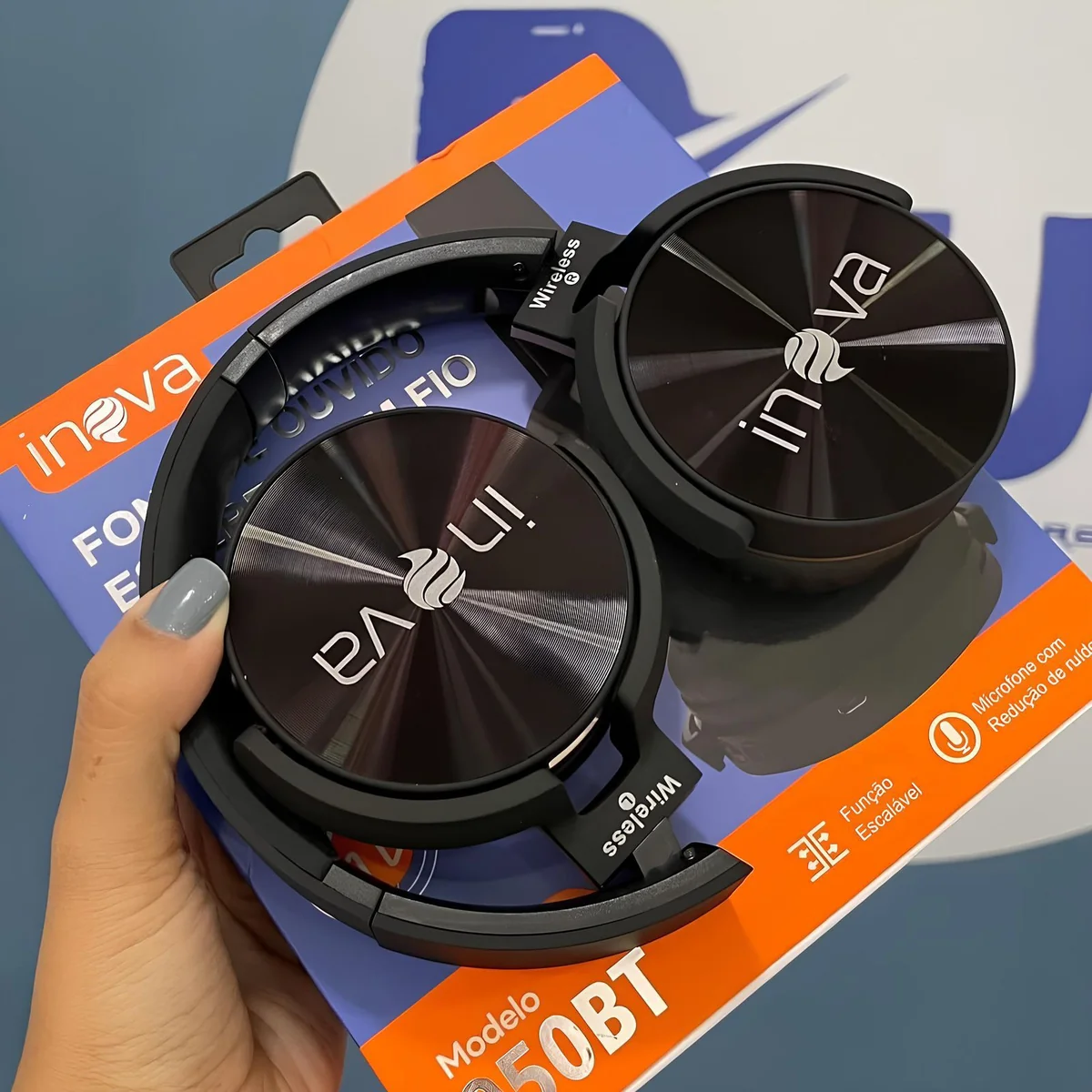 Fone Ouvido Bluetooth Regulável Com Microfone E Redução Ruído (4 cores)