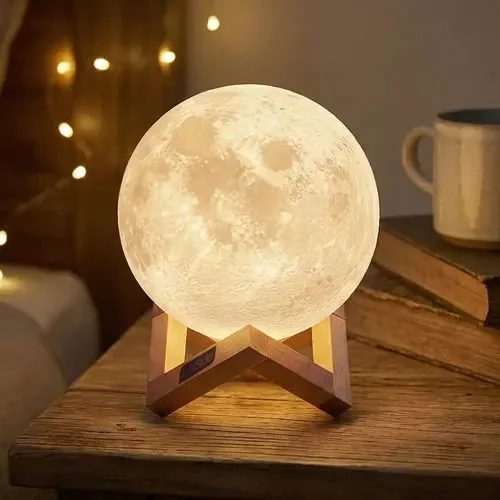 Luminária Led Lua Cheia 3d Abajur 127/220v