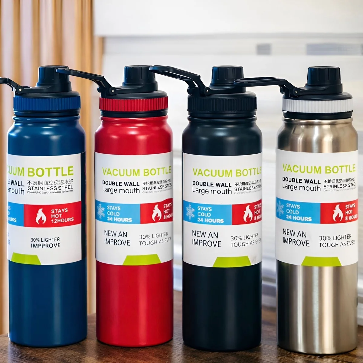 Garrafa Térmica 800ml Água Azarte Inox Academia