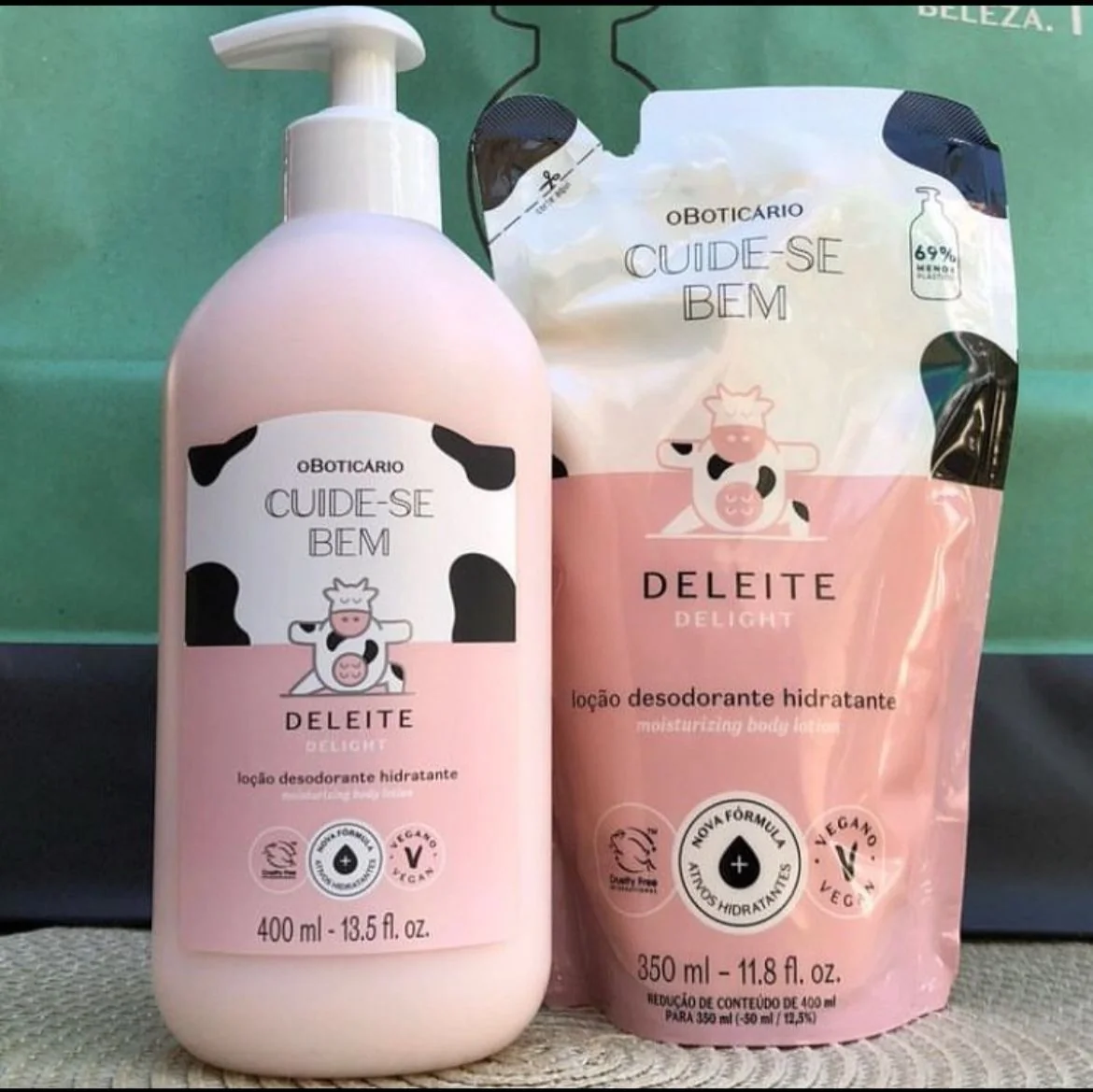 Combo Cuide-se Bem Deleite • Loção Corporal 400ml • ⁠Refil 350ml