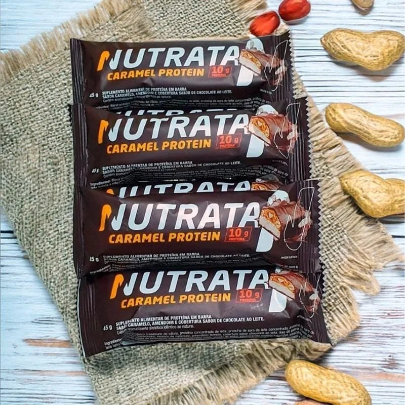 Nutrata Caramel Protein 45g Display Com 12 Barras - Caramel Caramelo