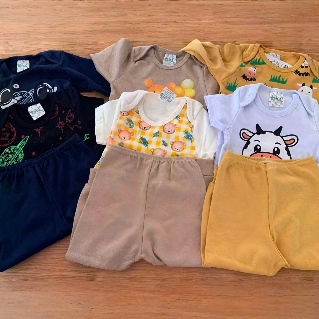 Kit 3 Conjuntos Body Bebê