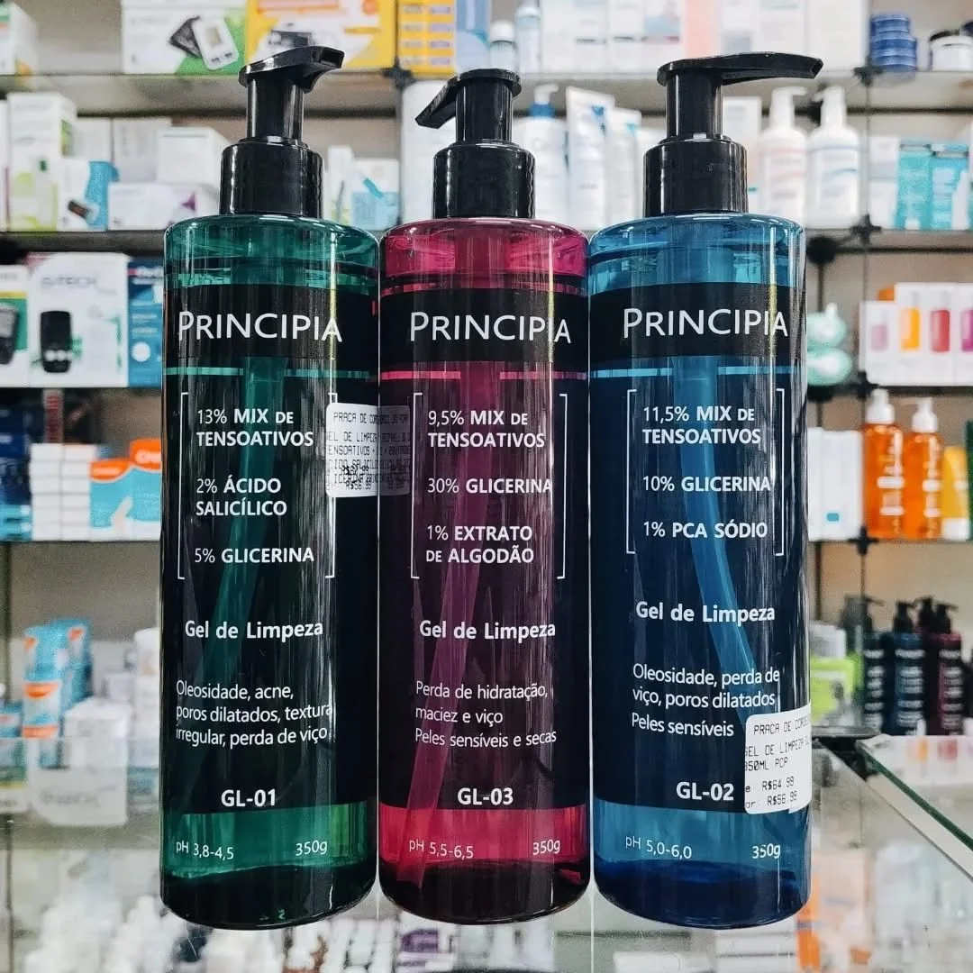 Kit Principia Skincare - GL-01 para peles oleosas - GL-02 para peles oleosas e sensíveis - GL-03 para peles secas e sensíveis