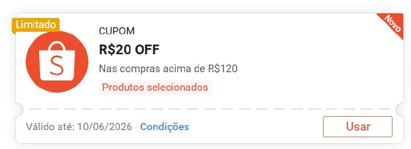 Cupom Shopee produtos selecionados!