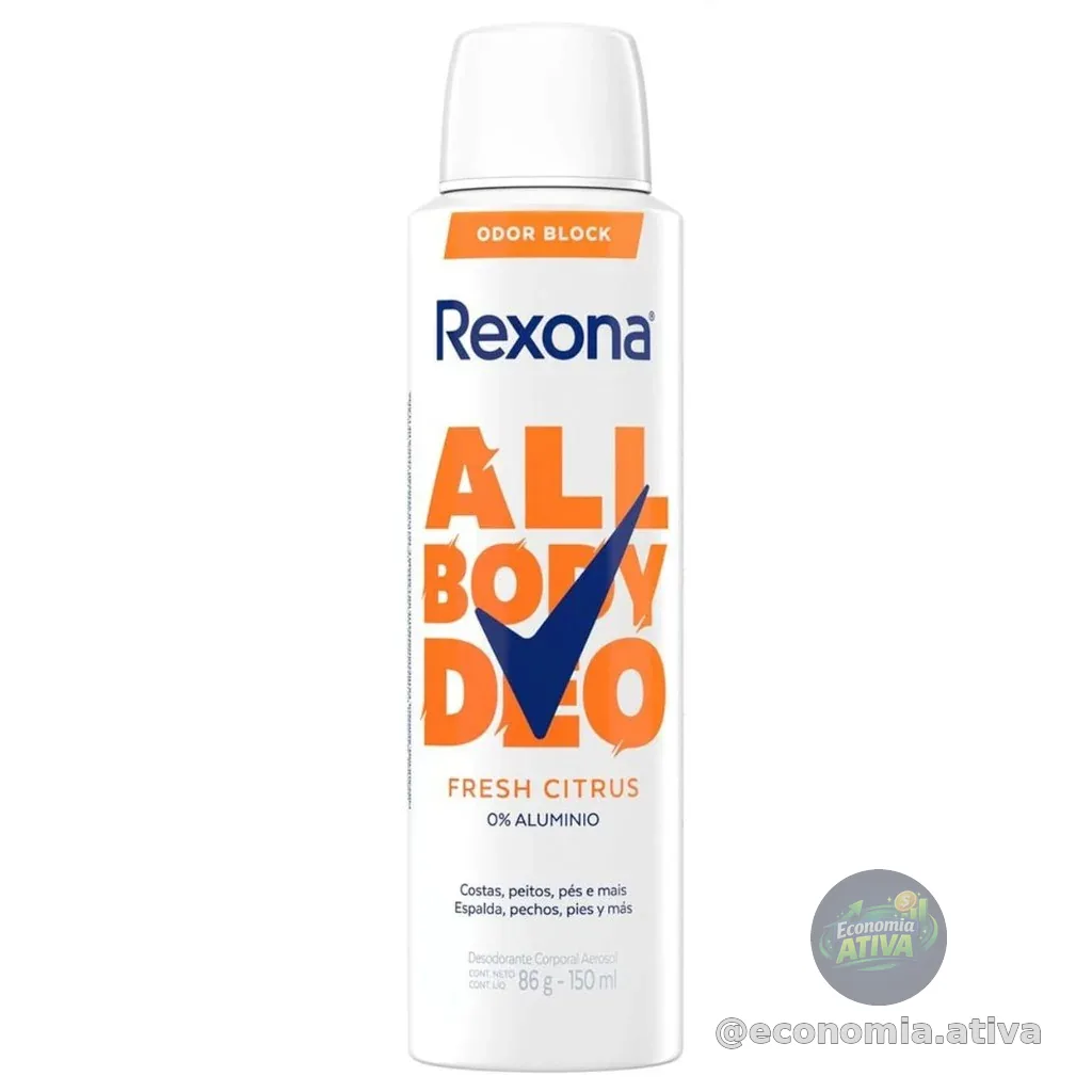 Rexona All Body, Desodorante Corporal Aerossol, Para o Corpo Todo, Fresh Citrus 150ml
