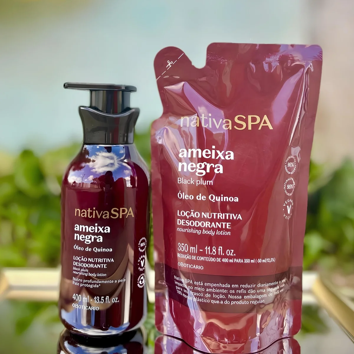 Kit Nativa Spa Ameixa Negra • Loção Corporal 400ml • ⁠Refil 350ml