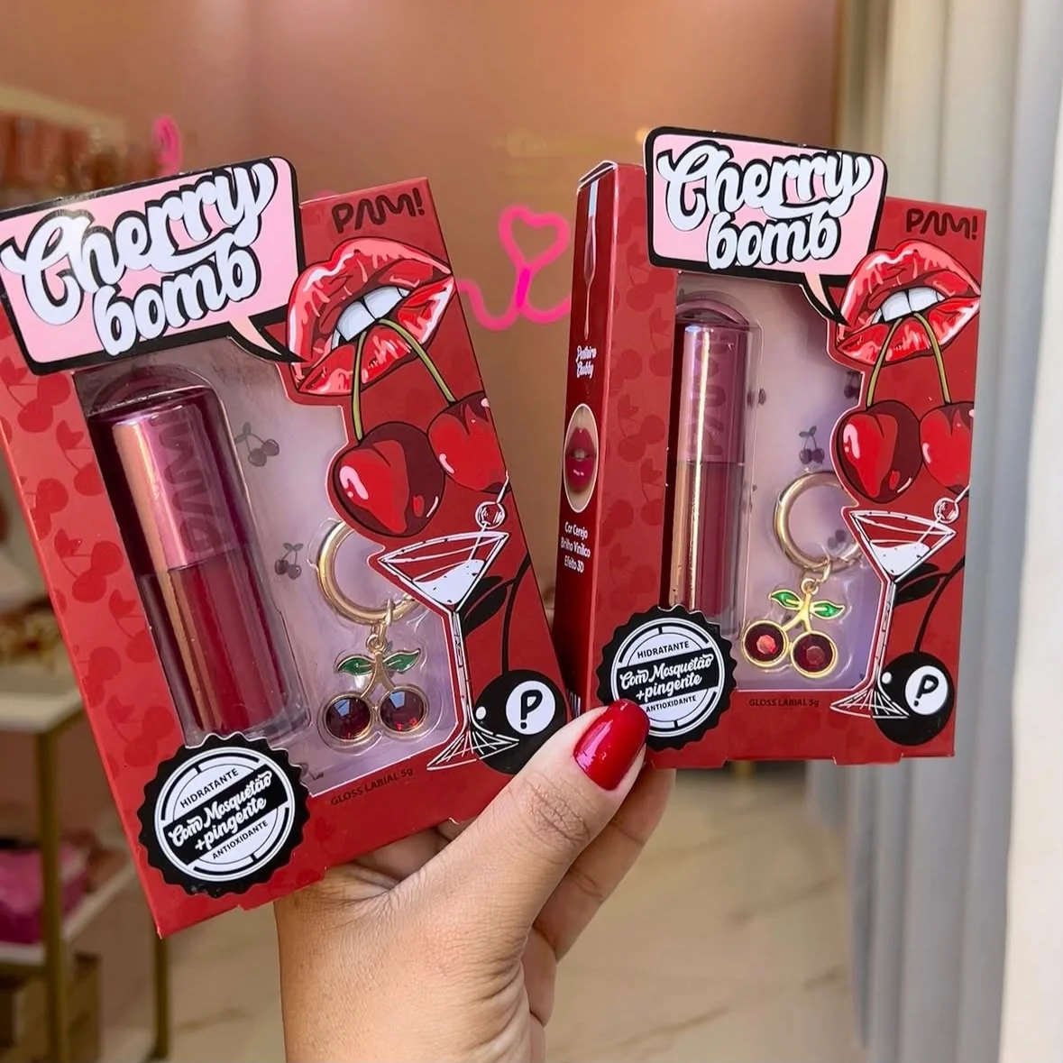 Gloss Labial Cherry Bomb Pam By Pamella 5g