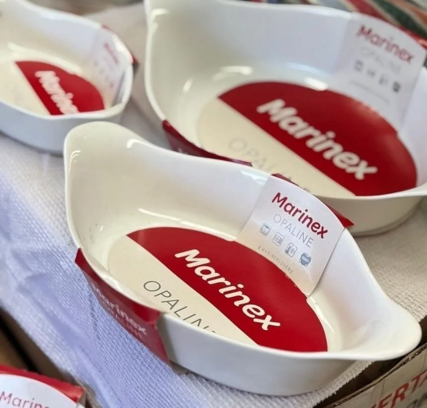 Conj. de Assadeiras de Vidro Marinex Opaline 3 Pçs