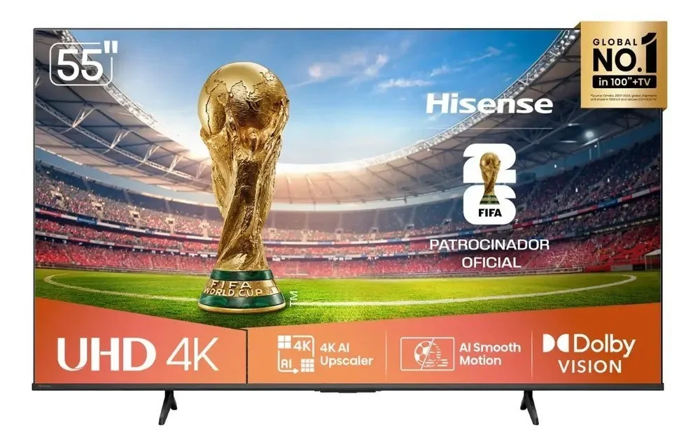 Hisense Smart TV 4K 55 Polegadas 55A6NV com Dolby Vision, HDR10, HLG, Dolby Gaming, Film Maker