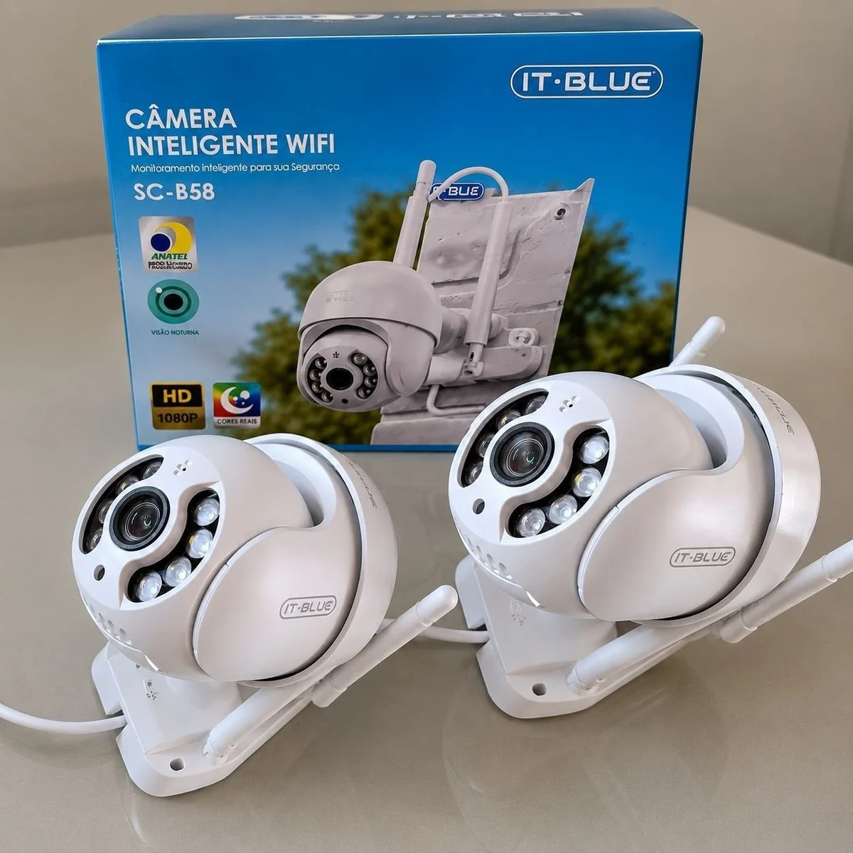 Kit 2 Câmeras De Segurança Ip Wifi A8 Full Hd Icsee Ptz 355°