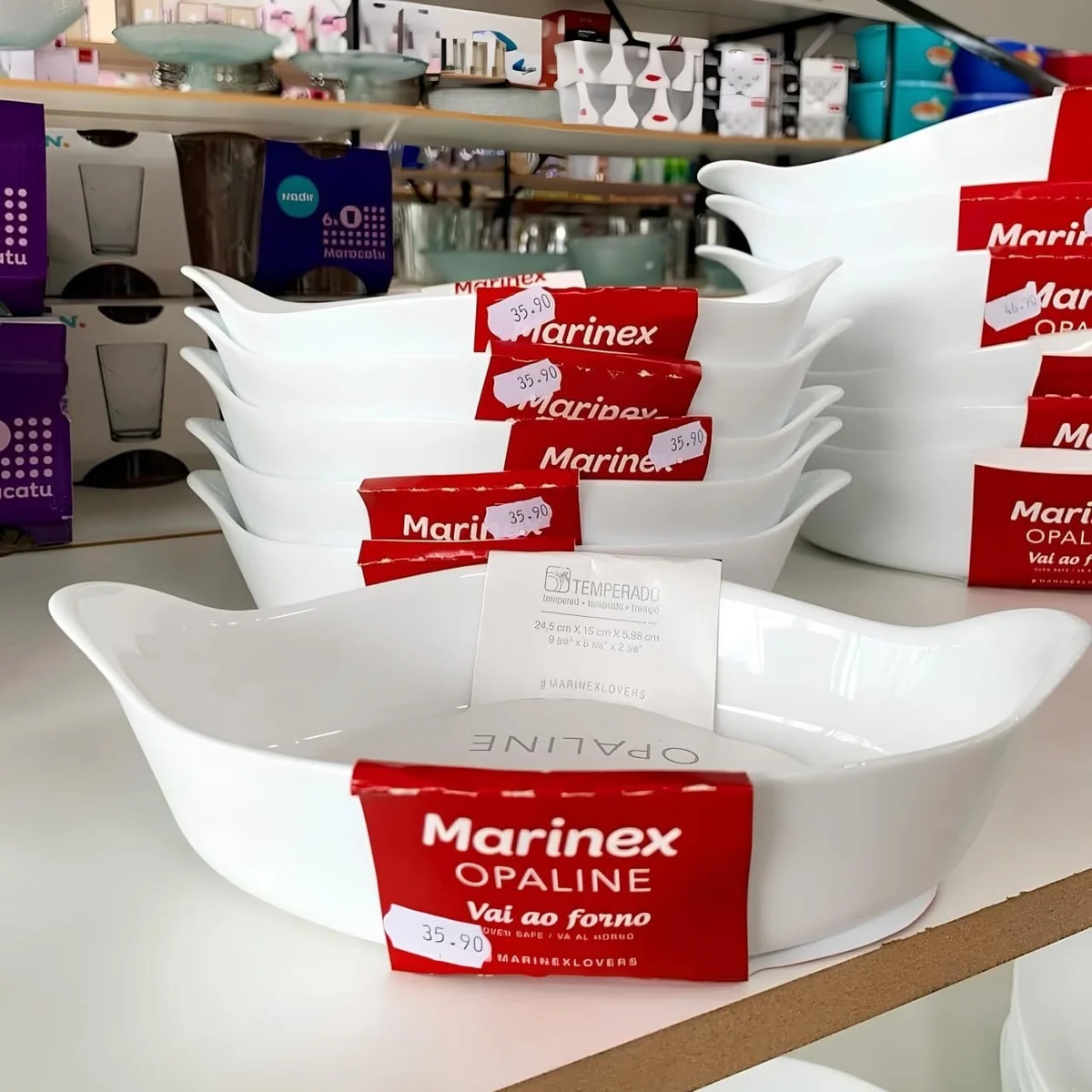 Marinex Conjunto De 3 Assadeiras Oval Opaline