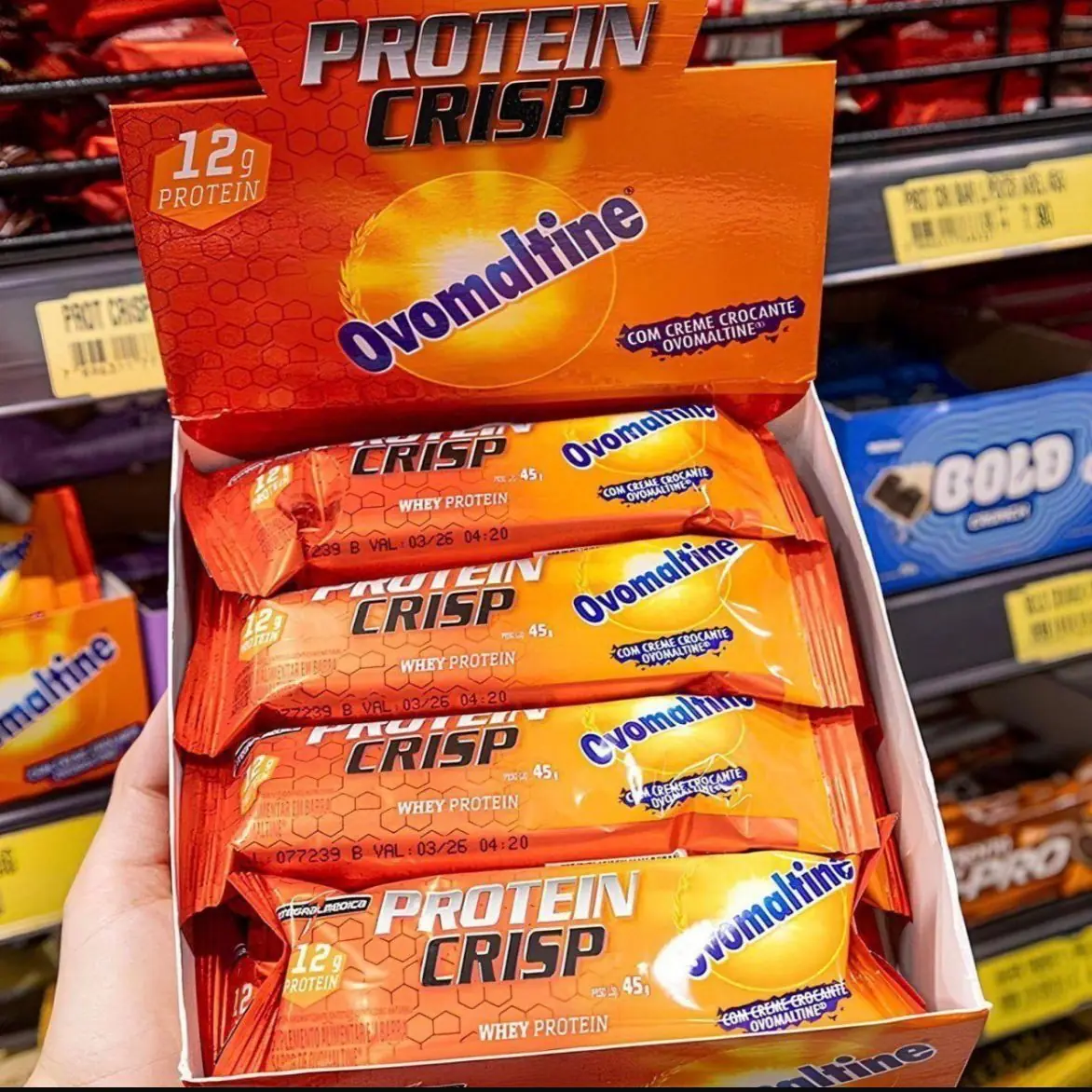 Barra De Proteína Crisp Bar Ovomaltine 12 Unidades Integralmédica