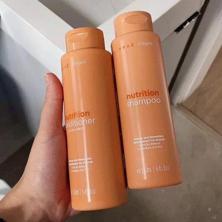Kit Braé Stages Nutrição: Shampoo E Condicionador Para Cabelos Ressecados E Sem Vida