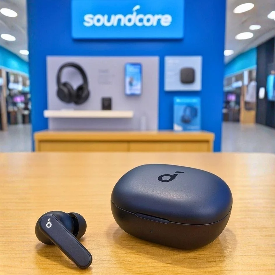 soundcore P30i da Anker, Fone de Ouvido Bluetooth 5.4 com Cancelamento de Ruído Adaptativo, Graves Poderosos, 45H de Reprodução, Estojo 2-em-1 com Suporte para Celular, IP54, Fone sem fio TWS, Preto