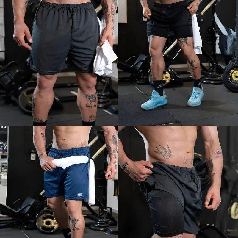 Kit 3 Shorts Masculino 2 Em 1 Compressão Dry Fit